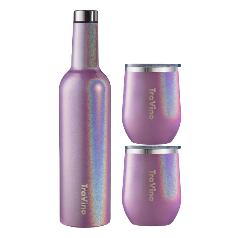 Wine Flask / Stemless Set (2x Stemless, 1x Flask)