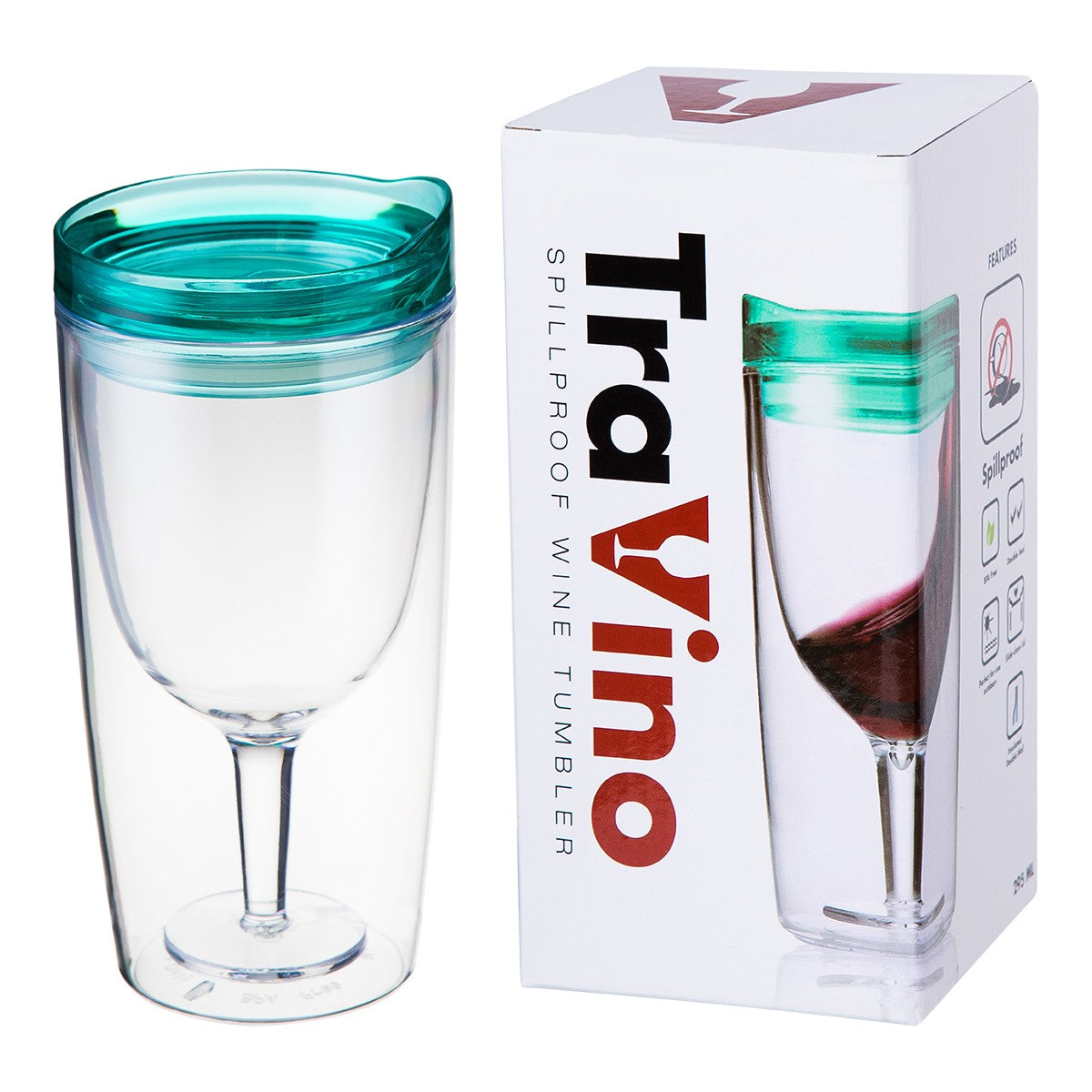 TraVino Spill Proof Wine Sippy Cup, Seafoam Green
