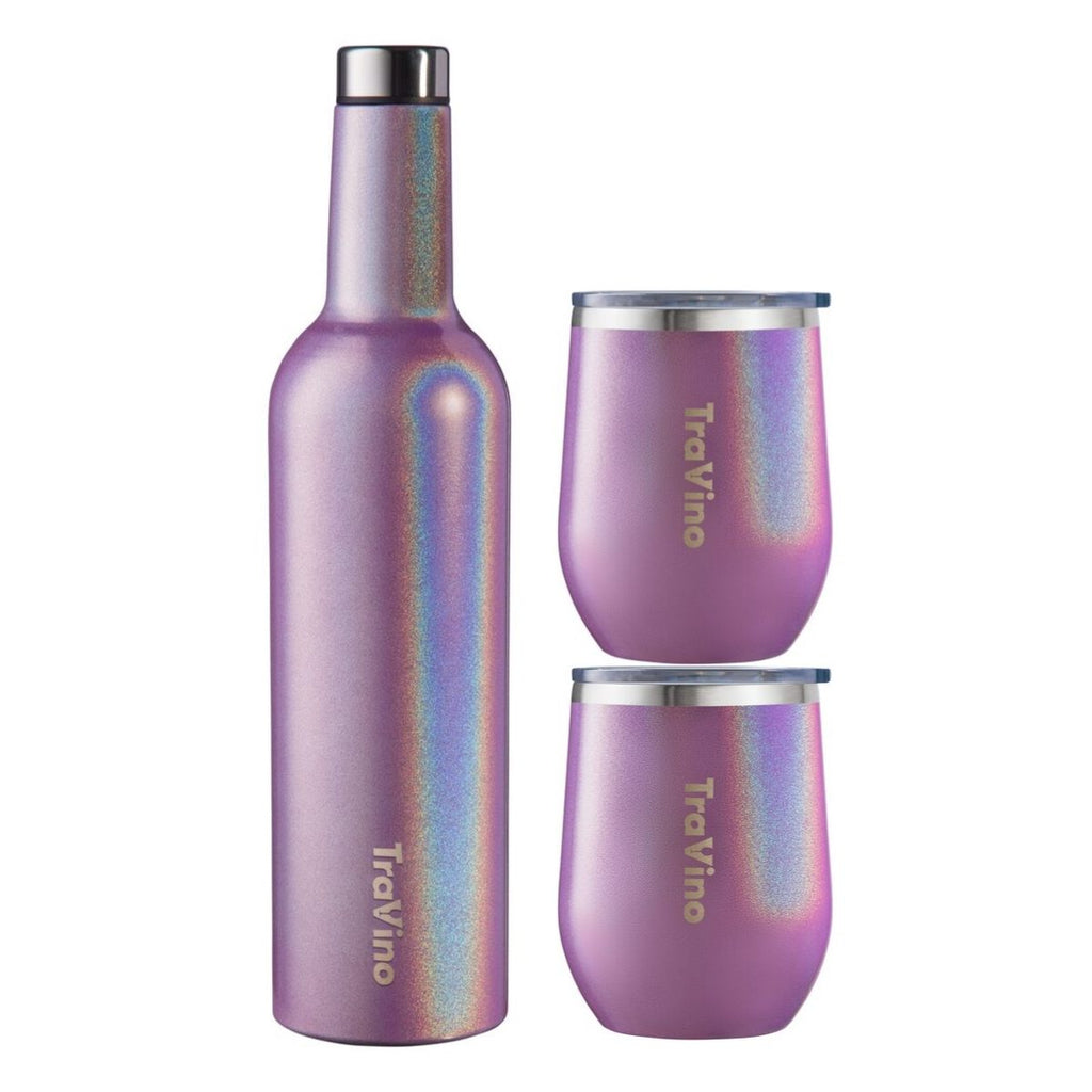 Flask / Stemless set - Ultra Violet (Glitter)