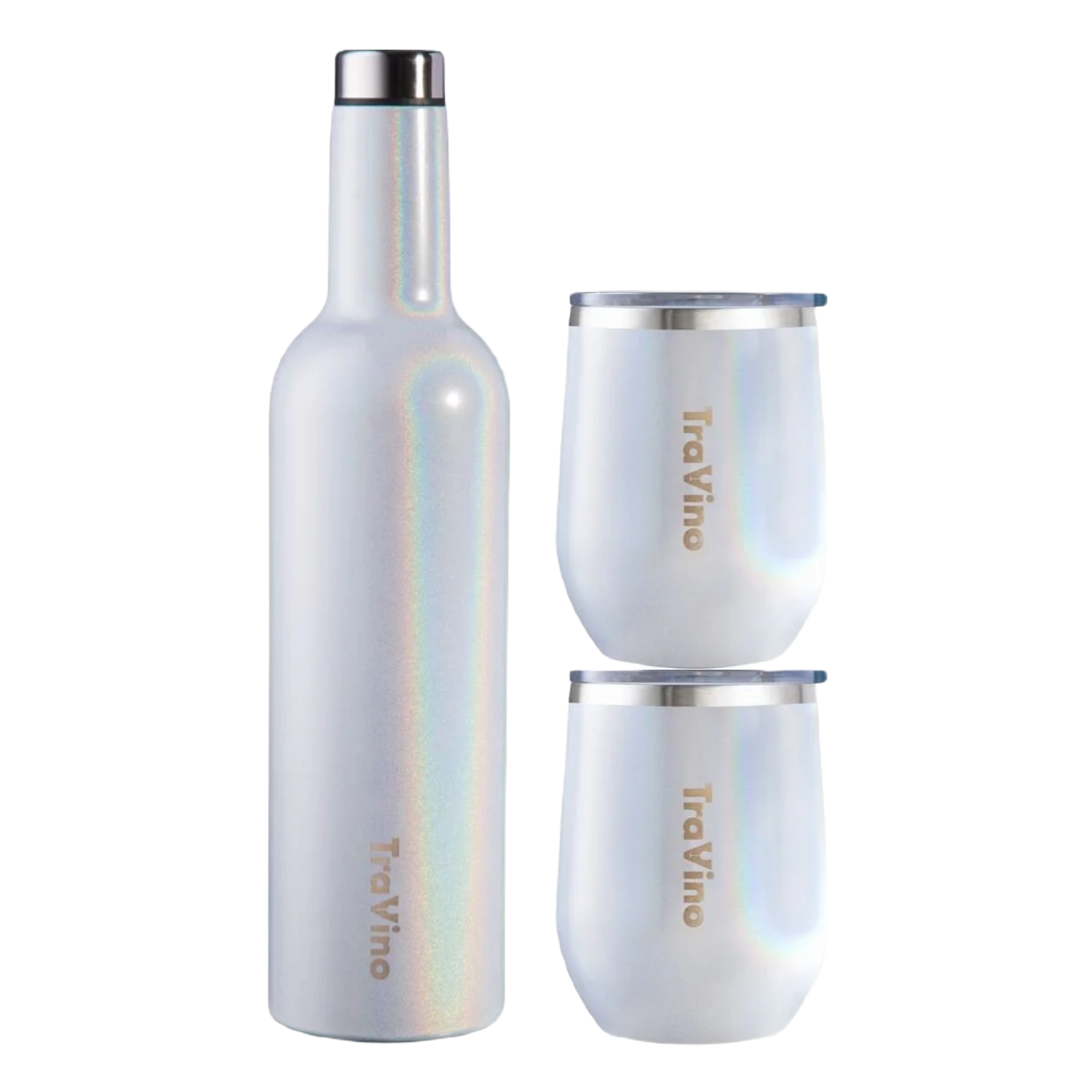 Flask / Stemless set - Unicorn Sparkles (Glitter)