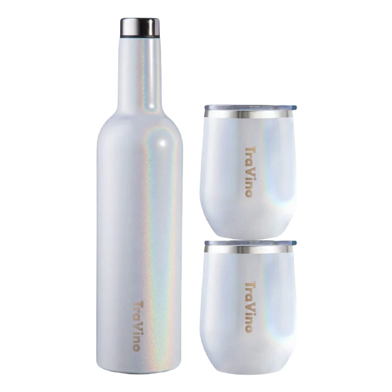 Wine Flask / Stemless Set (2x Stemless, 1x Flask)