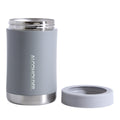 Alcoholder StubZero Stainless Insulated Can & Bottle Stubby Cooler - Cement Grey - Lid off